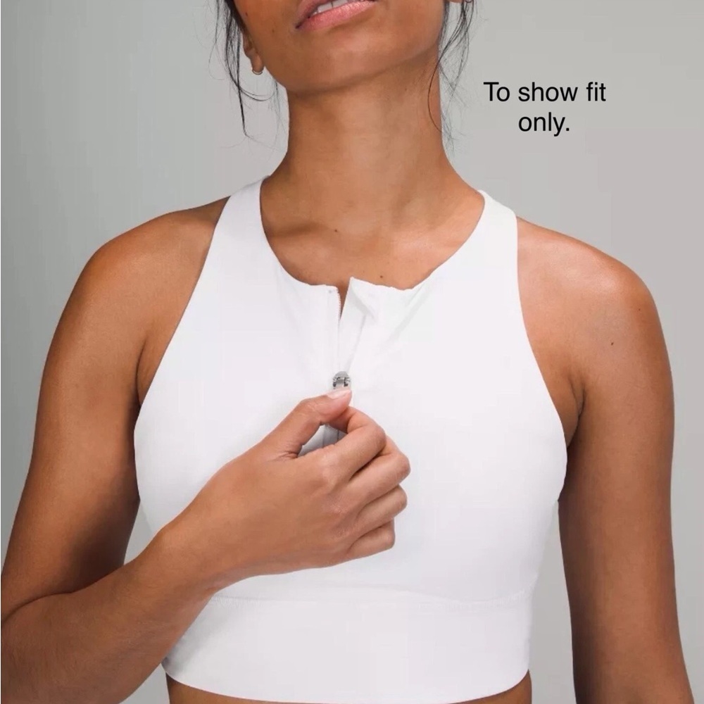 lululemon Energy High-Neck Longline Zip Bra B–D Cups- Lipgloss Size 4 or 6 - Picture 4 of 8
